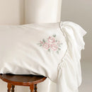 DecorBites™ Lace Ruffles Flowers Embroidery 4Pc Egyptian Cotton Bedding Set