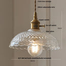 DecorBites™ Green Glass LED Pendant Lamp | Modern Nordic Wood Walnut | Brass Knob Switch | Hanging Light