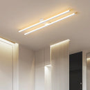Modern minimalist brushed metallic led strip chandelier aisle light