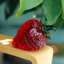 DecorBites™ Glass Red Strawberry Figurine Crystal Fruit Miniature Ornament Decor