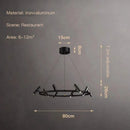 DecorBites™ Black LED Spot Chandelier: Modern Minimalist Rotatable Hanging Lamp for Home Decor