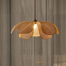 DecorBites™ Japanese Wicker Petal Chandelier for Tea House Dining, Parlor, Restaurant