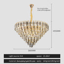 DecorBites™ Crystal Chandelier: Modern Luxury Round Main Lamp for Living Room & Staircase