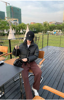 Women Winter Cropped Jacket – Warm Cotton-Padded Puffer Coat