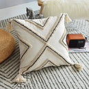 DecorBites™ Geometric Embroidery Cushion Cover with Tassel, Home Decor Pillowcase, Various Sizes