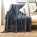DecorBites™ Geometric Knit Sofa Blanket with Tassel - Dust-Proof Bedspread and Leisure Throw