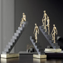 DecorBites™ Golden Man Abstract Resin Figure Sculpture Staircase Decor