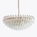 Luxury gray glass chandelier dining room smoked crystal light fixture