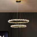 DecorBites™ Crystal Gold Ring LED Chandelier for Home Decoration Luxurious Living Room Dining Bedroom