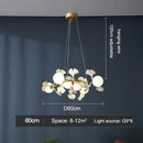 Modern gold decorbites gingko leaf branch chandelier living room light