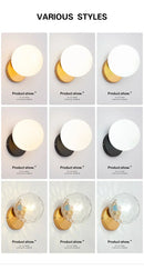 DecorBites™ Gold Glass Ball LED Wall Light for Living Room Bedroom Bathroom Decor