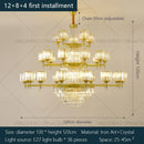 Decorbites crystal chandelier golden multi tiered living room lamp