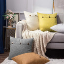 DecorBites™ Linen Button Sofa Cushion Cover Set for Living Room and Bed