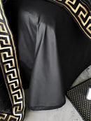 DecorBites™ Gold Embroidery Duvet Set, Black Egyptian Cotton Bedding, 1000TC, Double King Queen