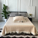 DecorBites™ Lace Ruffles Quilted Bedspread Set with Pillowcases Queen Size