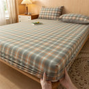 DecorBites™ Cotton Fitted Sheet with Elastic Bands for Single Double King Queen Bed