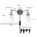 DecorBites™ 2 Head LED Wall Lamps Iron Glass Bedroom Stair Light Fixtures