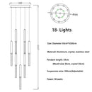 DecorBites™ Crystal Led Chandelier for Modern Loft Living Room Staircase, Gold Art Deco Hanging Lamp