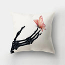 DecorBites™ Deer Animal Short Plush Pillowcase with Natural Leaves and Flowers