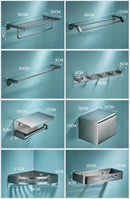 DecorBites™ Grey Bathroom Accessories Set: Paper Holder, Corner Shelf, Towel Rack, Toilet Brush Holder, Towel Holder