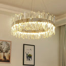DecorBites™ Crystal LED Pendant Light Chrome/Gold Luxury Chandelier for Kitchen Living Room.