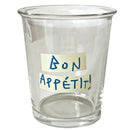 DecorBites™ 320ml Glass Tumbler Cup - French Style Bon Appetit Iced Coffee Juice Water Glass