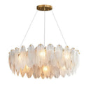 Modern gold crystal feather chandelier living room pendant light
