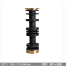 DecorBites™ Luxe Brown Travertine Marble Candle Holder with Metal Base