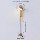 DecorBites™ Black Rotation LED Wall Lamp for Bedroom Bedside, Modern Indoor Lighting Fixtures