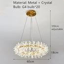 DecorBites™ Clear Crystal LED Chandelier Round Lamp - Gold Metal Wire, Adjustable G4 Bulb