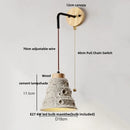 DecorBites™ Cement Wood Wall Light Pull Chain Switch Adjustable Socket Nordic Modern Provencal