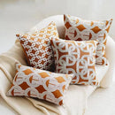 DecorBites™ Jacquard Crochet Pillow Covers in Yellow-brown for Elegant Home Decor