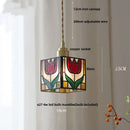 DecorBites™ Cube LED Pendant Lamp Walnut Wood Glass Hanging Lights for Restaurant and Bedroom