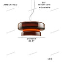DecorBites™ Amber Green Glass Pendant Light Modern Round Dining Table Decor