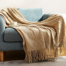 DecorBites™ Knitted Wool Blanket - Soft Nordic Throw for Sofa, Bed, or Office