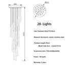 DecorBites™ Crystal Luxury Ceiling Chandelier Staircase Pendant Light for Home Decor