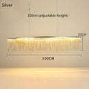 DecorBites™ LED Aluminum Tassel Chandelier: Modern Waterfall Pendant Light for Living Room, Hotel, Hall