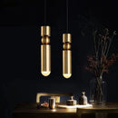 DecorBites™ Black Gold LED Tube Pendant Lamp for Home Shop Decoration