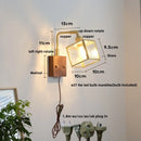 DecorBites™ LED Walnut Wood Cube Glass Wall Light with Pull Chain Switch