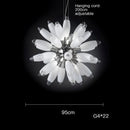 Modern white & silver flower led globe pendant light dining room