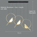 DecorBites™ Gold Magpie Bird Ceiling Chandelier: Modern Home Interior Lighting for Living Dining Kitchen