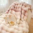 DecorBites™ Gradient Pink Double Layer Faux Fur Winter Blanket