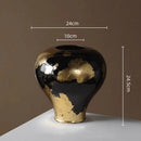 DecorBites™ Gold Foil Ceramic Vase for Flower Arrangement and Home Decoration