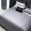 DecorBites™ Cotton Satin Jacquard Embroidery Bedding Set with Elastic Sheet & Duvet Cover