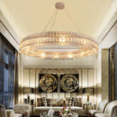 DecorBites™ K9 Crystal Ring Pendant Light: Deluxe LED Interior Decoration for Living Room, Bedroom & Restaurant