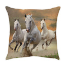 DecorBites™ Galloping Horse Pillowcase: Wild Horse Print Linen Cushion Cover for Home Decoration