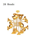 DecorBites™ Gold Trumpet Pendant Multi-Head Chandeliers: Modern Creative Horn Floor Lights