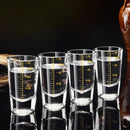 DecorBites™ Glass Spirit Set - Graduated Line Brandy Cups, Transparent Liquor Drinking Glasses