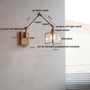 DecorBites™ LED Wall Lamp Rotatable Glass Walnut Swing Arms Hallway Stair Light