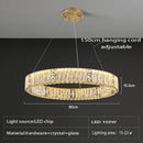 Luxury gold crystal ceiling chandelier dining room double ring led